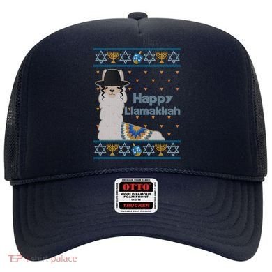 Funny Happy Llamakkah Ugly Hanukkah Sweater Hat