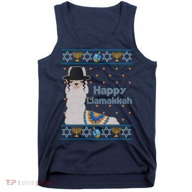 Funny Happy Llamakkah Ugly Hanukkah Sweater Tank Top