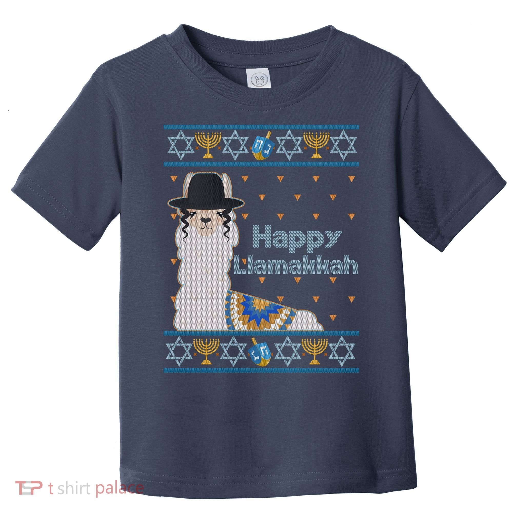 Funny Happy Llamakkah Ugly Hanukkah Sweater Toddler T-Shirt