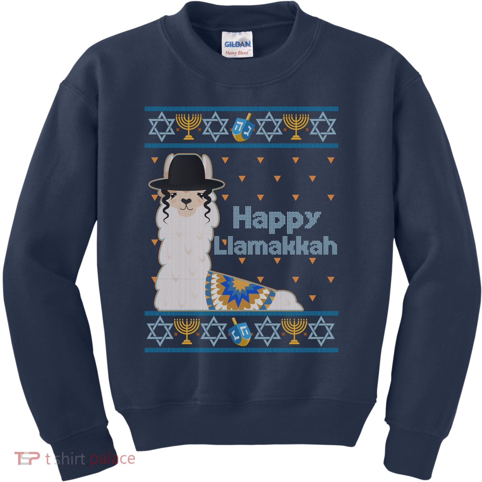Funny Happy Llamakkah Ugly Hanukkah Sweater Kids Sweatshirt