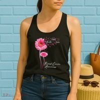 Faith Hope Love Pink Daisy Flower Breast Cancer Awareness Women's Tank Top thumb 2