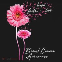 Faith Hope Love Pink Daisy Flower Breast Cancer Awareness Toddler Hoodie thumb 2