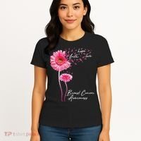Faith Hope Love Pink Daisy Flower Breast Cancer Awareness Women's T-Shirt thumb 4