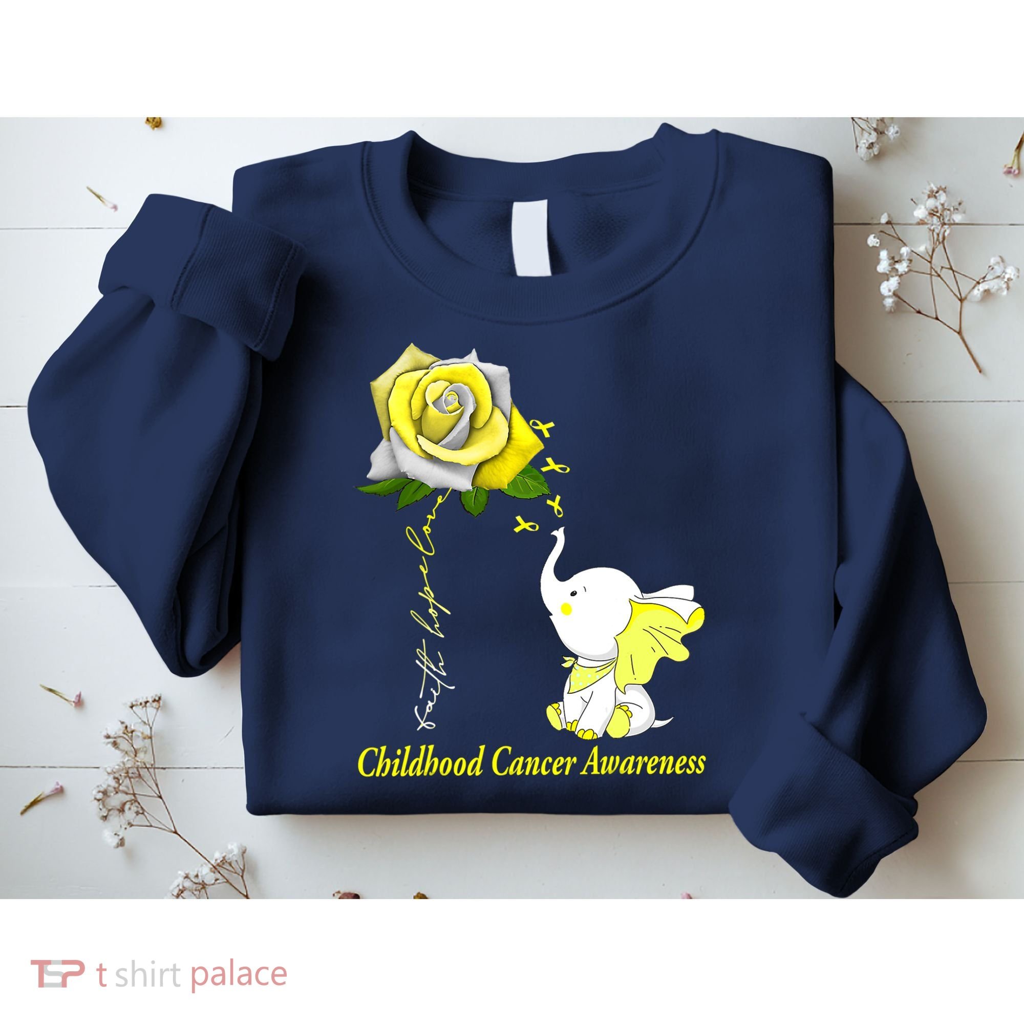 Faith Hope Love Childhood Cancer Awareness Sweatshirt