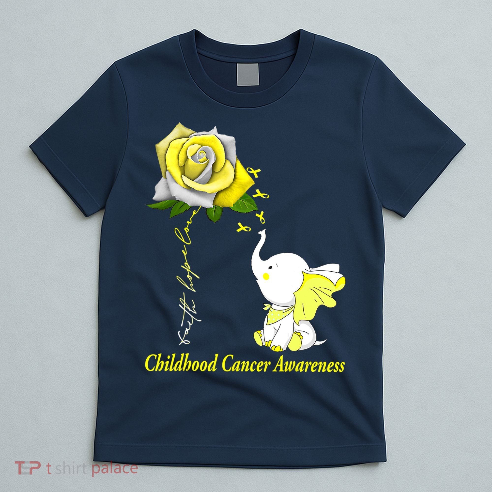Faith Hope Love Childhood Cancer Awareness T-Shirt
