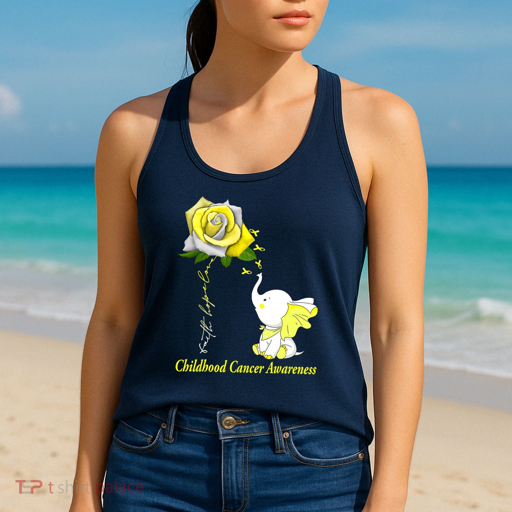Faith Hope Love Childhood Cancer Awareness Women's Tank Top