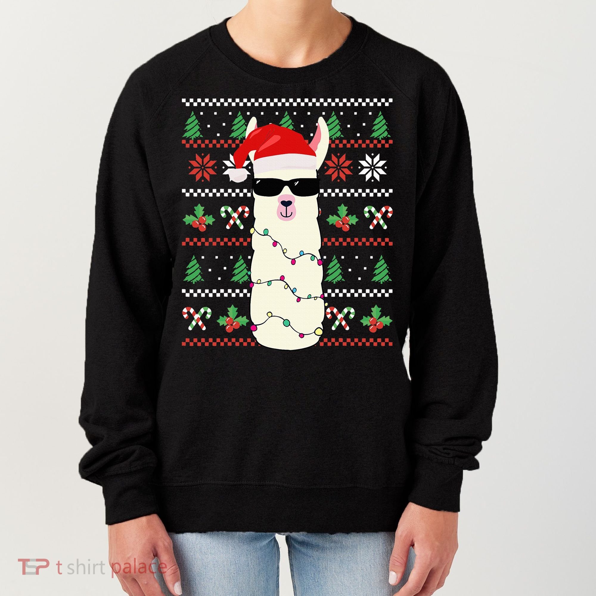 Festive Holiday Lama Sweater Festive Women's Sweatshirt