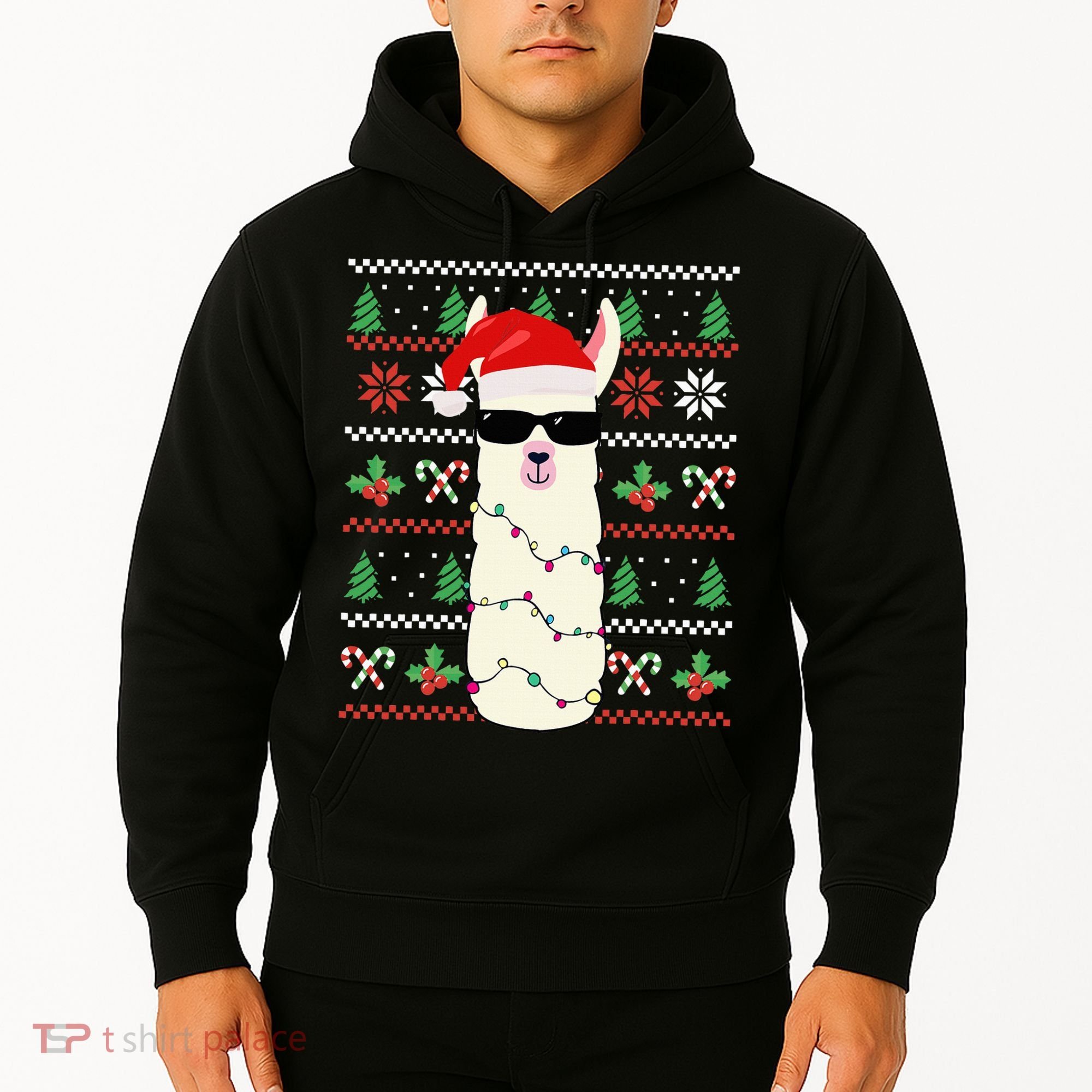 Festive Holiday Lama Sweater Festive Hoodie