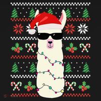 Festive Holiday Lama Sweater Festive Long Sleeve Shirt thumb 2