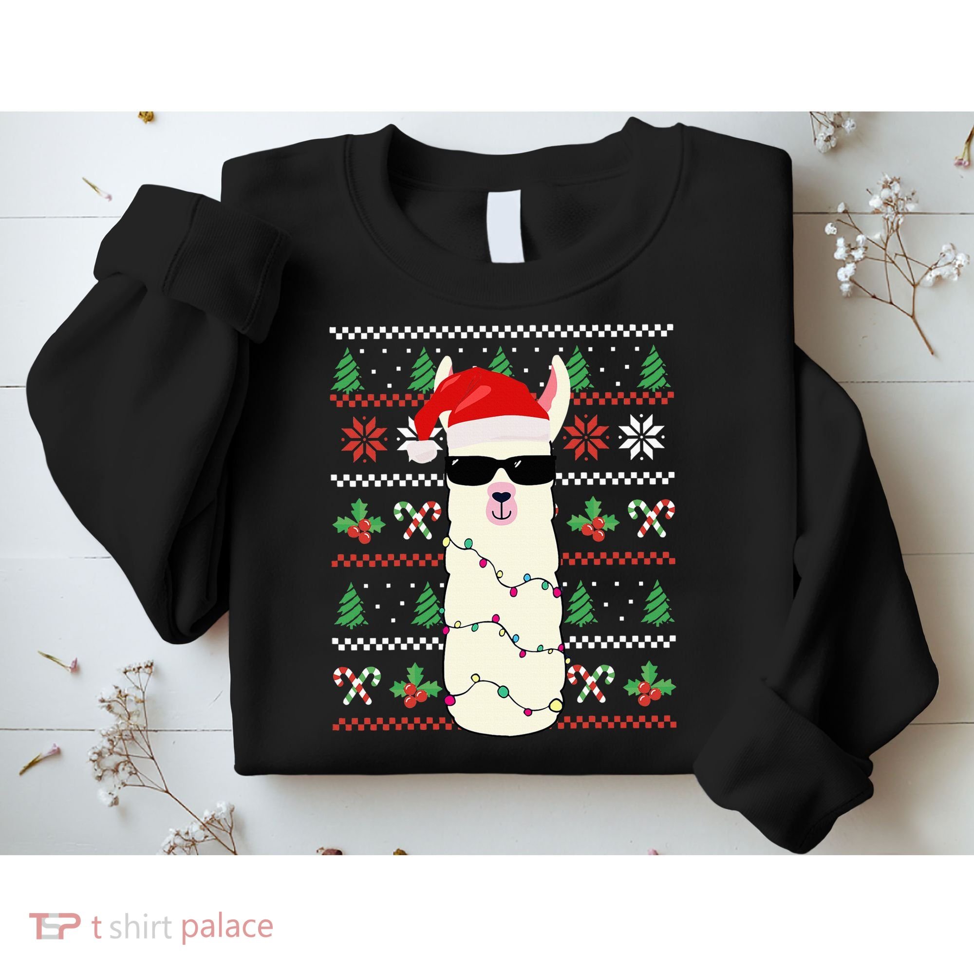 Festive Holiday Lama Sweater Festive Sweatshirt