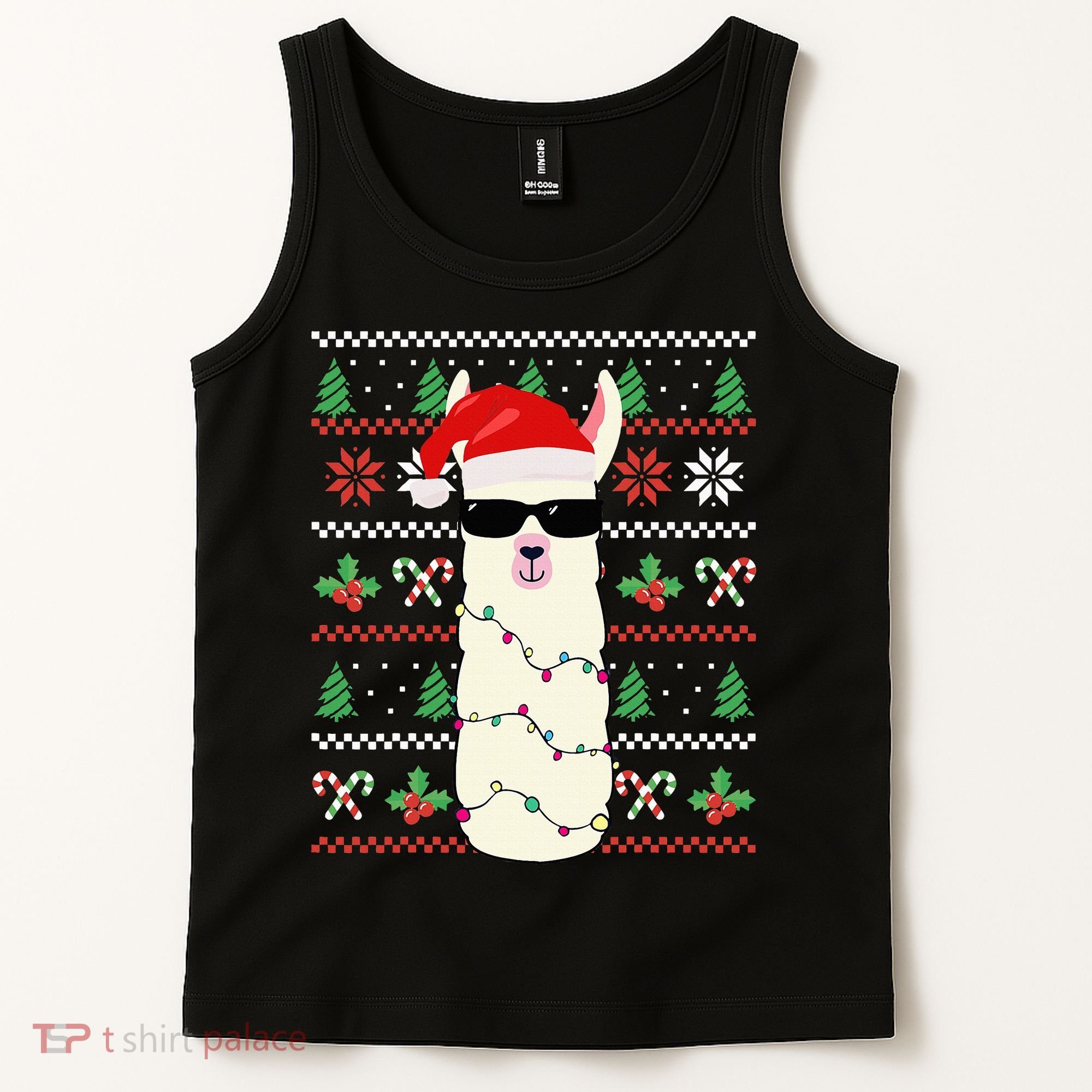 Festive Holiday Lama Sweater Festive Tank Top