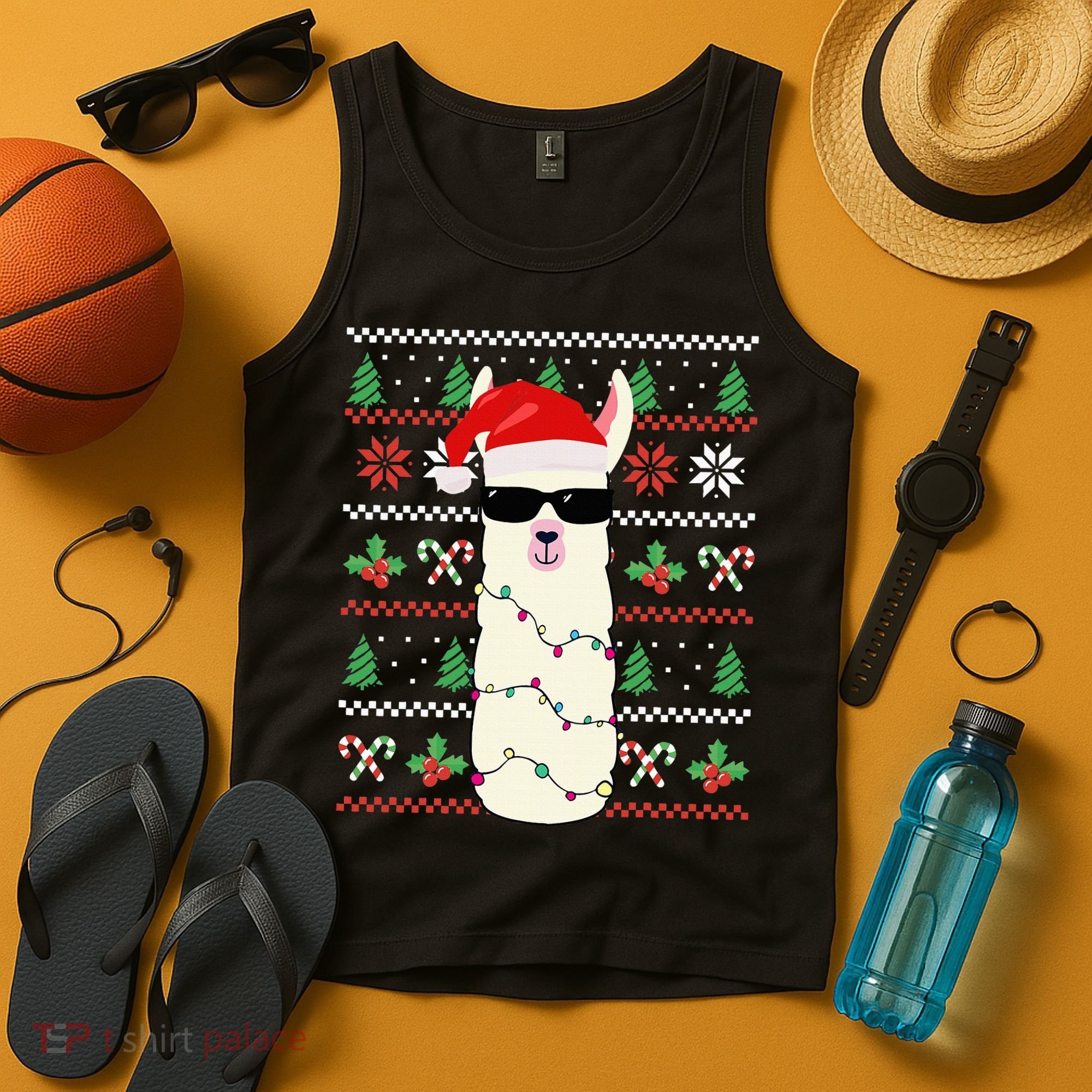 Festive Holiday Lama Sweater Festive Tank Top