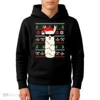 Festive Holiday Lama Sweater Festive Kids Hoodie thumb 4