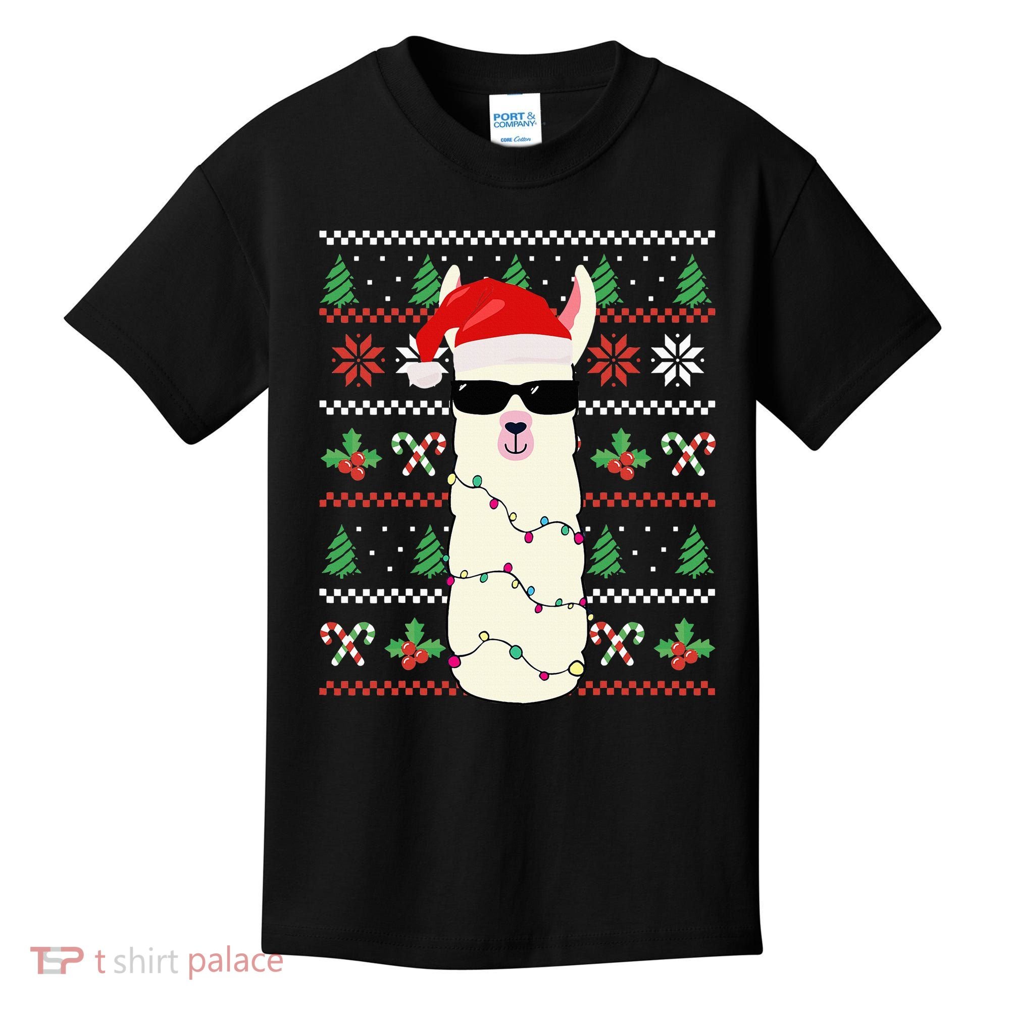 Festive Holiday Lama Sweater Festive Kids T-Shirt