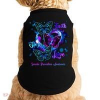 Faith Hope Love Butterfly Suicide Prevention Awareness Doggie Tank thumb 0
