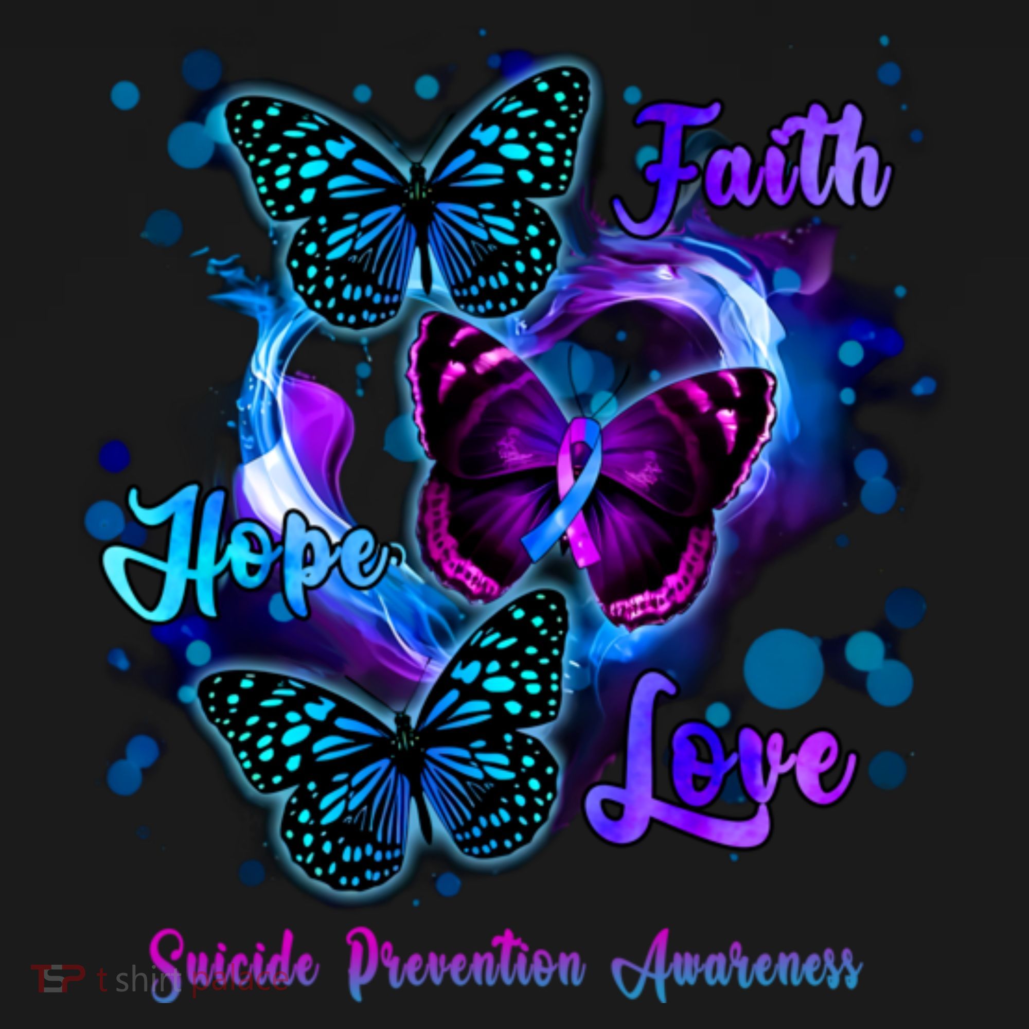 Faith Hope Love Butterfly Suicide Prevention Awareness Women's Hoodie