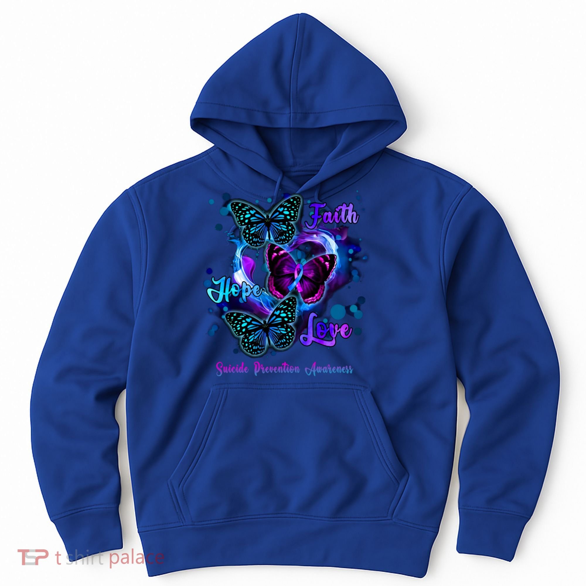 Faith Hope Love Butterfly Suicide Prevention Awareness Hoodie