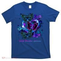Faith Hope Love Butterfly Suicide Prevention Awareness T-Shirt thumb 0