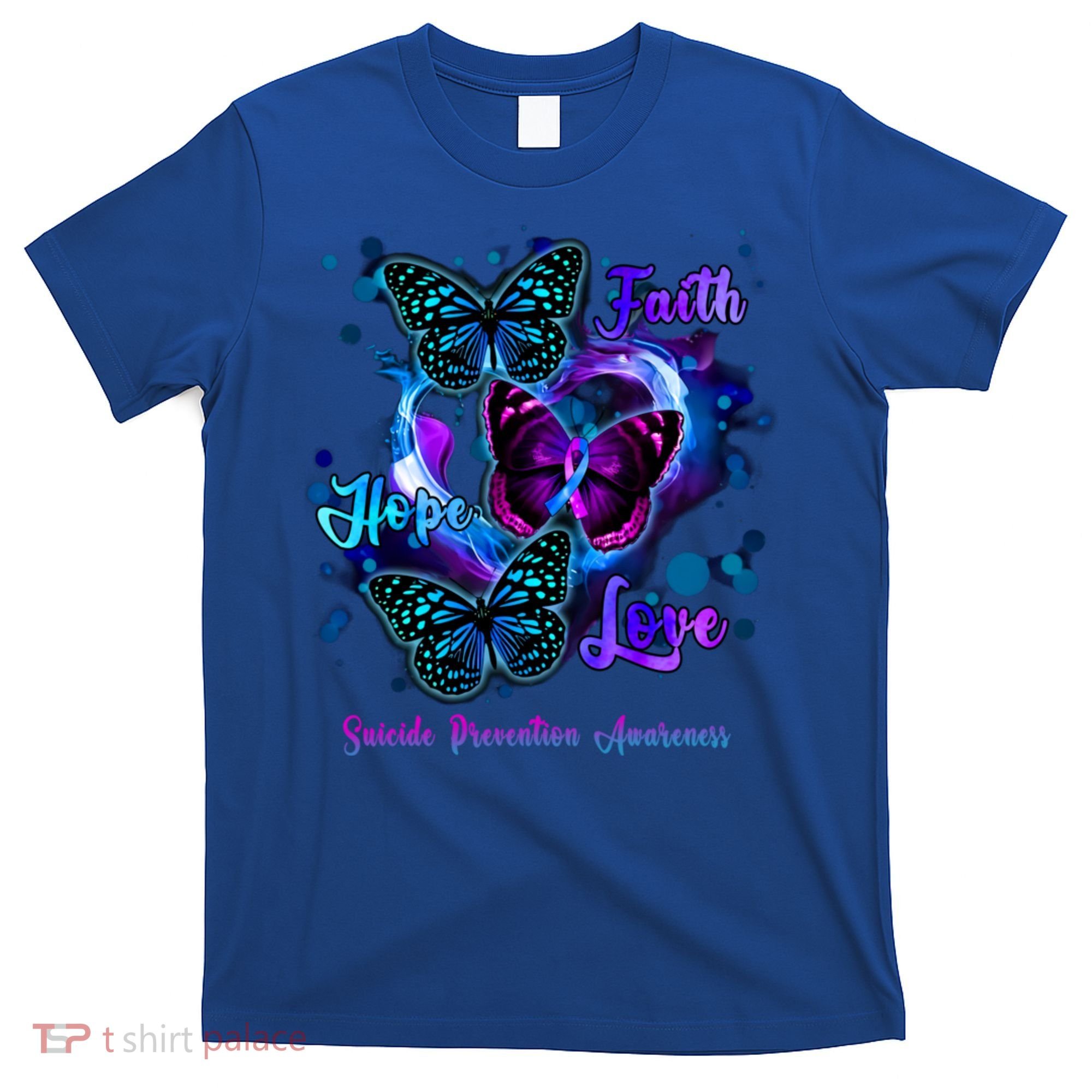 Faith Hope Love Butterfly Suicide Prevention Awareness T-Shirt