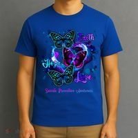 Faith Hope Love Butterfly Suicide Prevention Awareness T-Shirt thumb 3