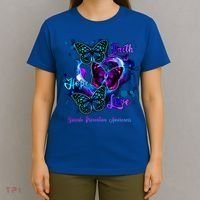 Faith Hope Love Butterfly Suicide Prevention Awareness T-Shirt thumb 4