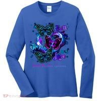 Faith Hope Love Butterfly Suicide Prevention Awareness Women's Long Sleeve Shirt thumb 0