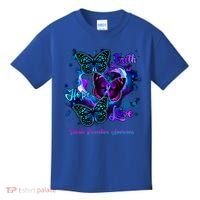 Faith Hope Love Butterfly Suicide Prevention Awareness Kids T-Shirt thumb 0