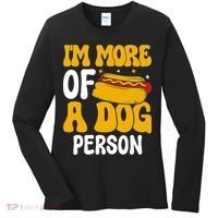 Funny Hotdog Lover I'm More A Dog Person Women's Long Sleeve Shirt thumb 0