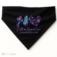 Faith Hope Love Ribbon Thyroid Cancer Awareness USA-Made Doggie Bandana thumb 0