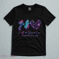 Faith Hope Love Ribbon Thyroid Cancer Awareness T-Shirt thumb 5
