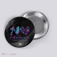 Faith Hope Love Ribbon Thyroid Cancer Awareness Button thumb 0