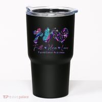 Faith Hope Love Ribbon Thyroid Cancer Awareness Tumbler thumb 0