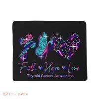 Faith Hope Love Ribbon Thyroid Cancer Awareness Mousepad thumb 0