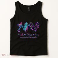 Faith Hope Love Ribbon Thyroid Cancer Awareness Tank Top thumb 2
