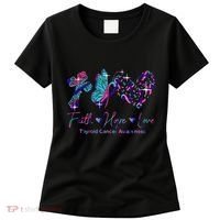 Faith Hope Love Ribbon Thyroid Cancer Awareness Women's T-Shirt thumb 0