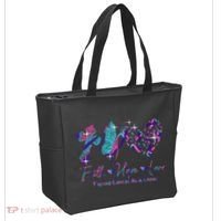 Faith Hope Love Ribbon Thyroid Cancer Awareness Tote Bag thumb 2