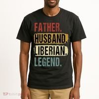 Father Husband Liberian Legend Liberia Dad Fathers Day Tall T-Shirt thumb 2