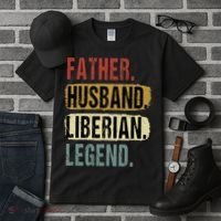 Father Husband Liberian Legend Liberia Dad Fathers Day Tall T-Shirt thumb 3