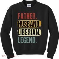 Father Husband Liberian Legend Liberia Dad Fathers Day Kids Sweatshirt thumb 0