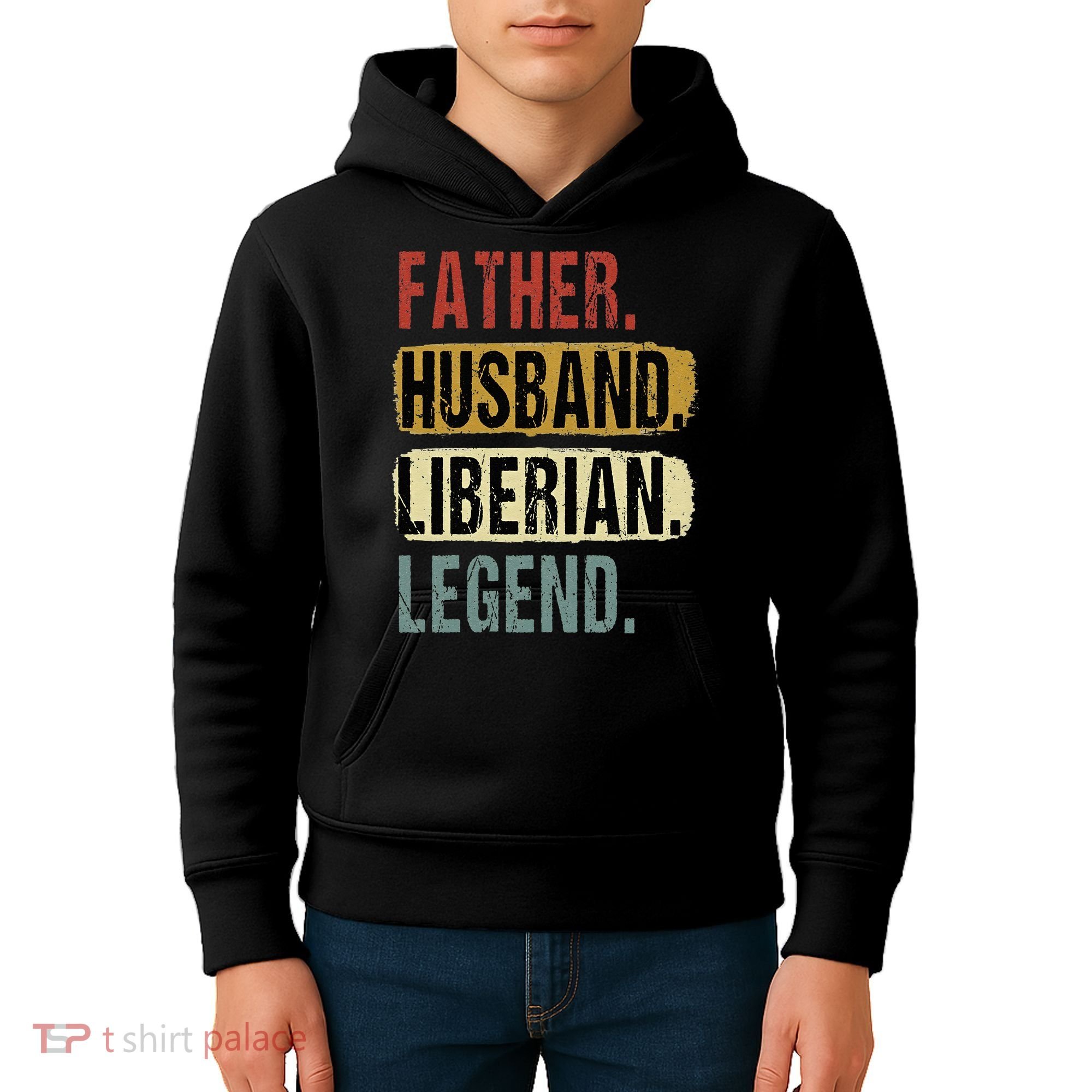 Father Husband Liberian Legend Liberia Dad Fathers Day Kids Hoodie