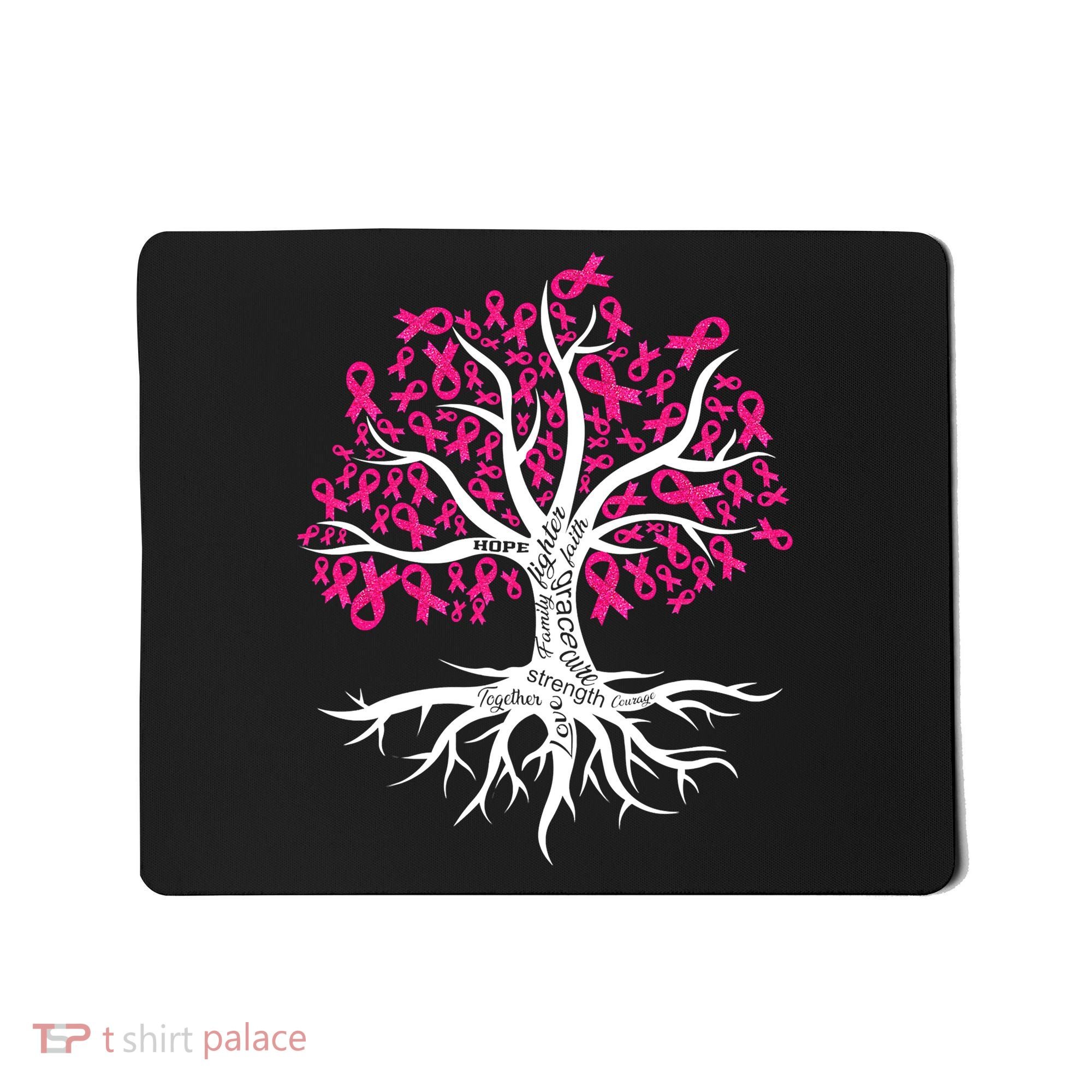 Faith Hope Love Tree Pink Ribbon Breast Cancer Awareness Mousepad