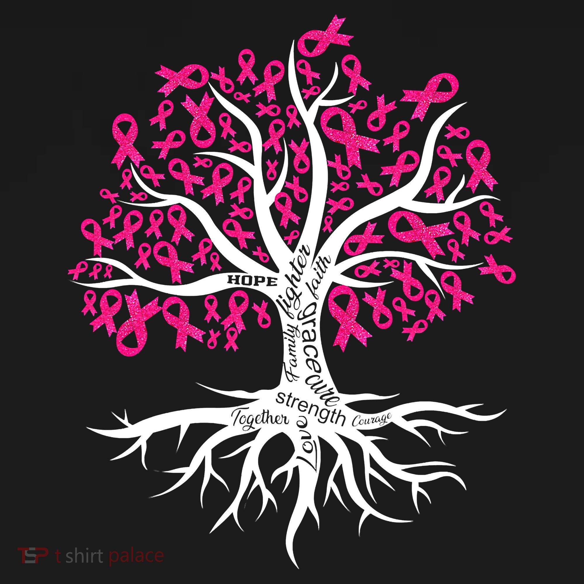 Faith Hope Love Tree Pink Ribbon Breast Cancer Awareness Mousepad