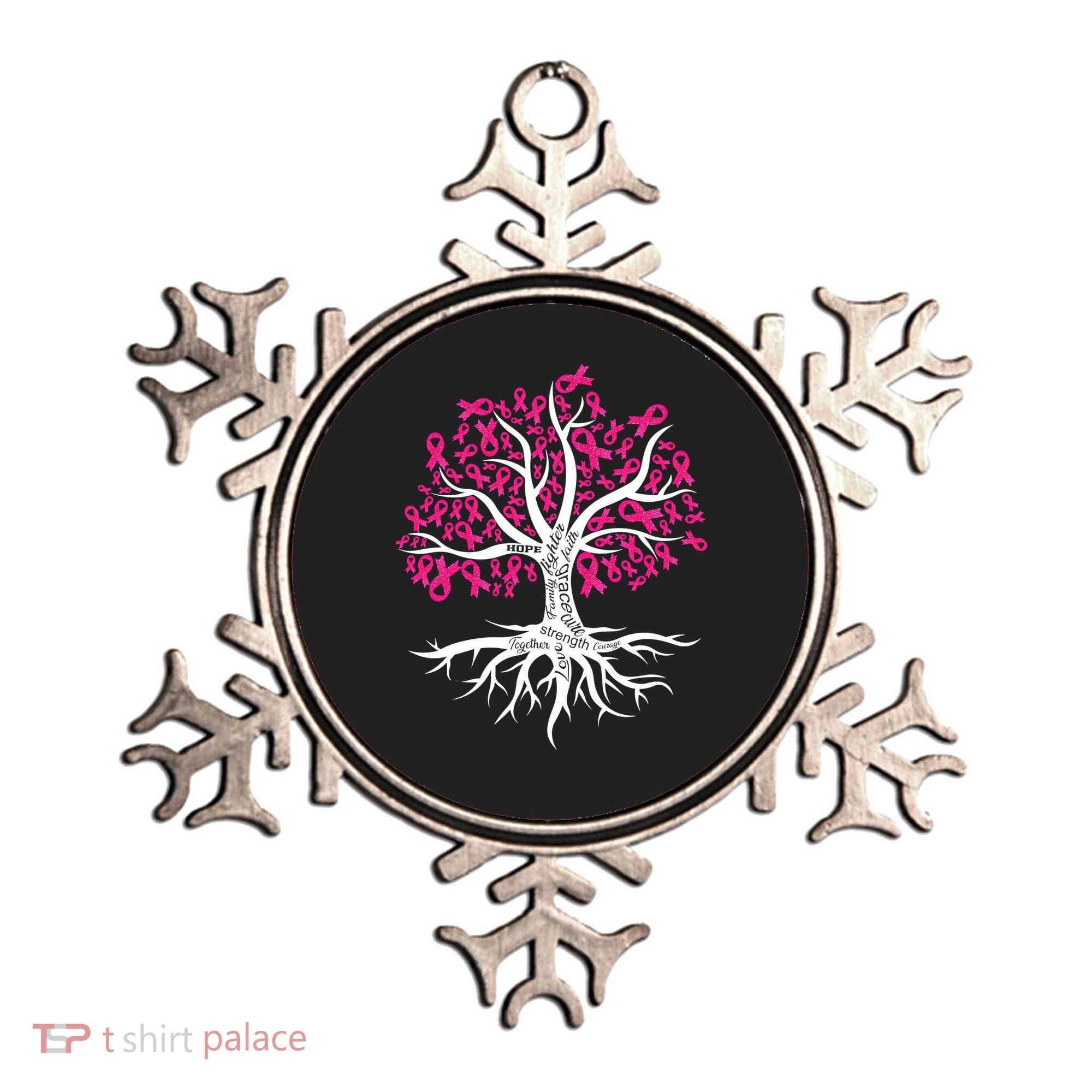 Faith Hope Love Tree Pink Ribbon Breast Cancer Awareness Ornament