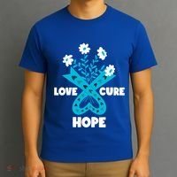 Faith Hope Love Cure Ovarian Cancer Awareness Teal Ribbon Meaningful Gift T-Shirt thumb 3