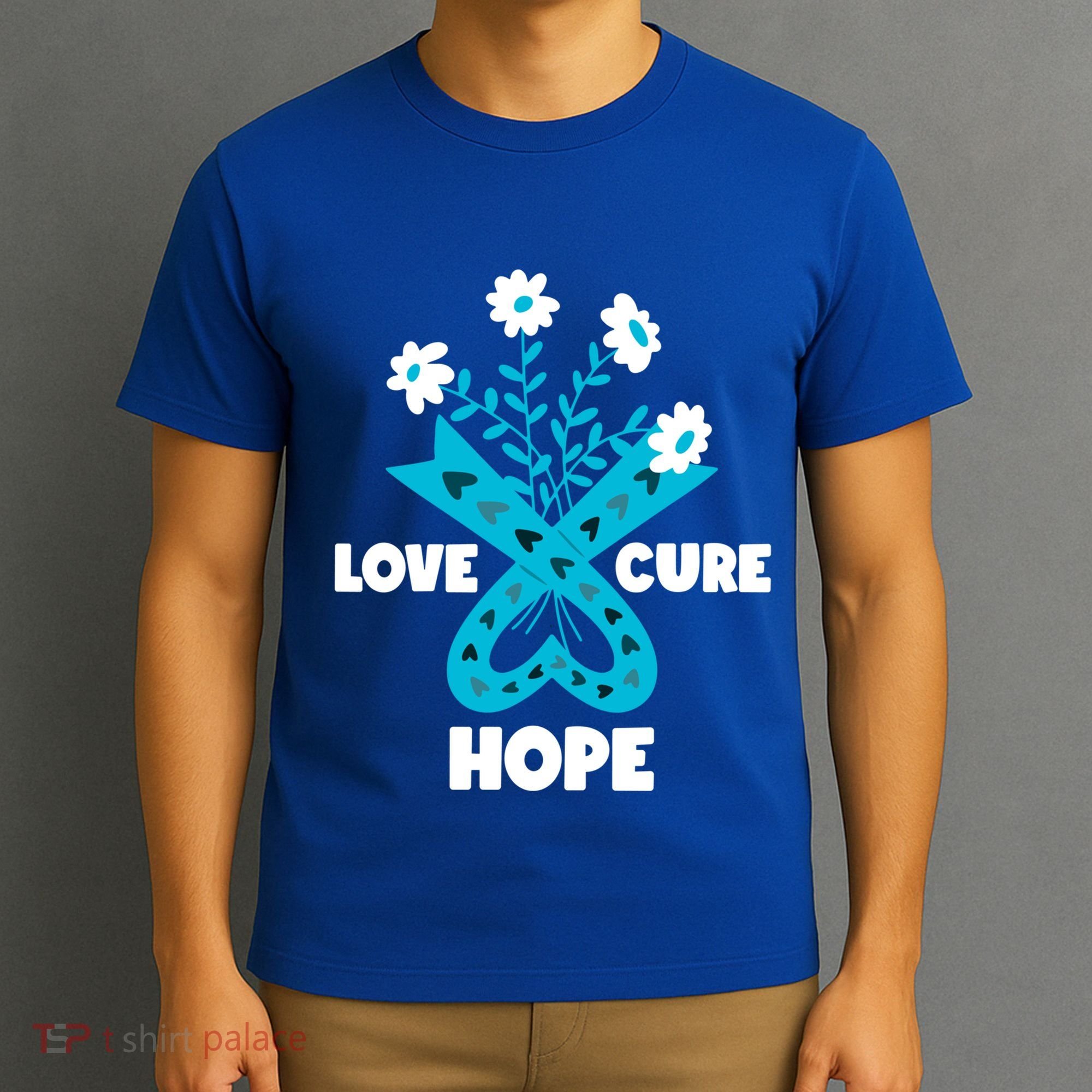 Faith Hope Love Cure Ovarian Cancer Awareness Teal Ribbon Meaningful Gift T-Shirt