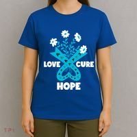 Faith Hope Love Cure Ovarian Cancer Awareness Teal Ribbon Meaningful Gift T-Shirt thumb 4