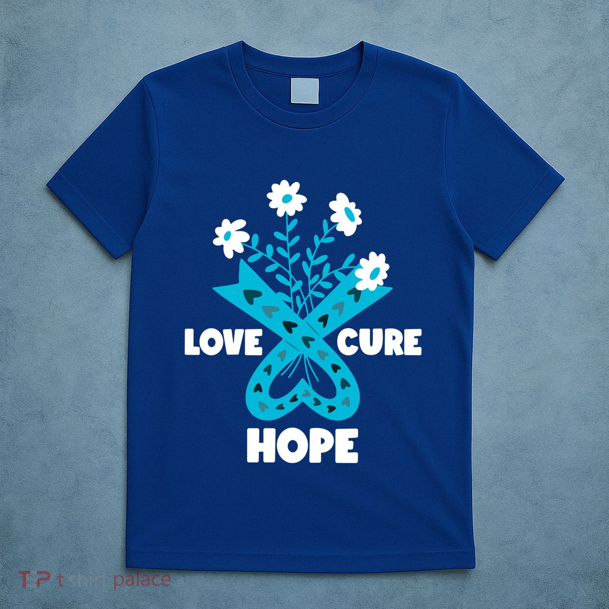 Faith Hope Love Cure Ovarian Cancer Awareness Teal Ribbon Meaningful Gift T-Shirt