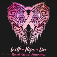Faith Hope Love Breast Cancer Awareness Winged Pink Ribbon Women's Hoodie thumb 2
