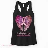 Faith Hope Love Breast Cancer Awareness Winged Pink Ribbon Women's Tank Top thumb 0