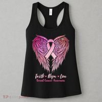Faith Hope Love Breast Cancer Awareness Winged Pink Ribbon Women's Tank Top thumb 3